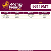 Metrix Premium 4 PC  Stabilizer Bar Link and Sway Bar Bushing Kit 96119MT OEM fit